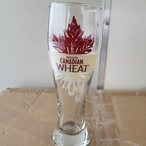 Molson Canadian 12 Fluid Oz Wheat Maple Leaf Logo Draft Beer Glass GUC SEE PIC